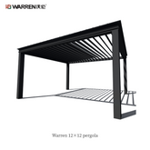 Warren 12x12 pergola with aluminum alloy waterproof roof gazebo